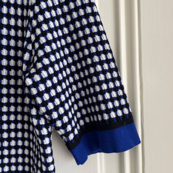 Diane Von Furstenberg Collared Knit Shirt Zipper Short Sleeve - Size Medium - Picture 5 of 6